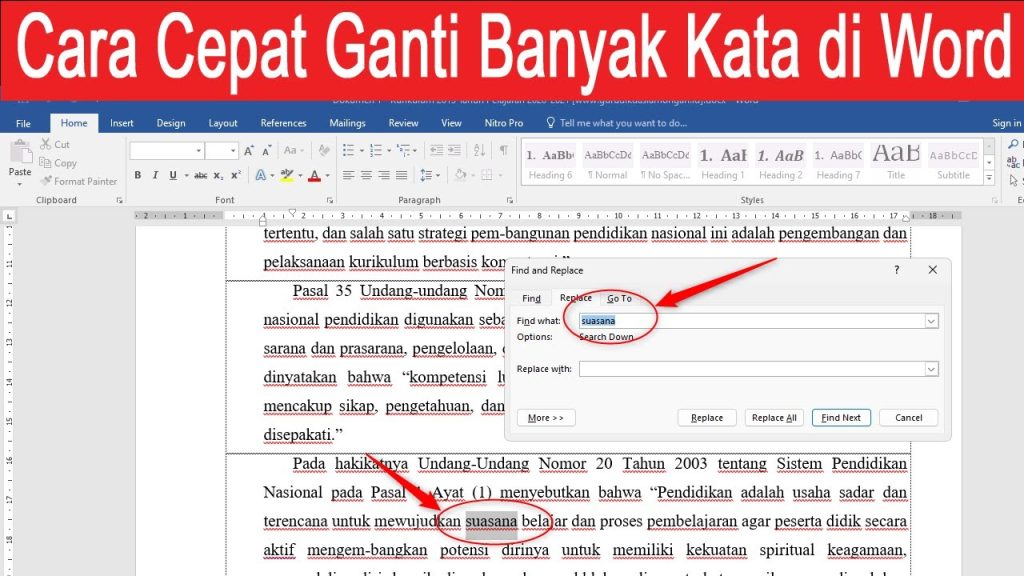 cara mengubah kata di word secara otomatis