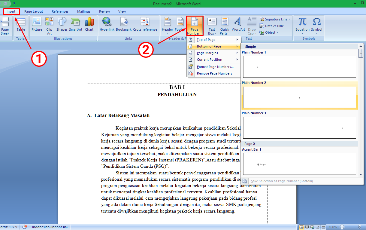 cara mengubah nomor halaman di word cara mengubah nomor halaman di word